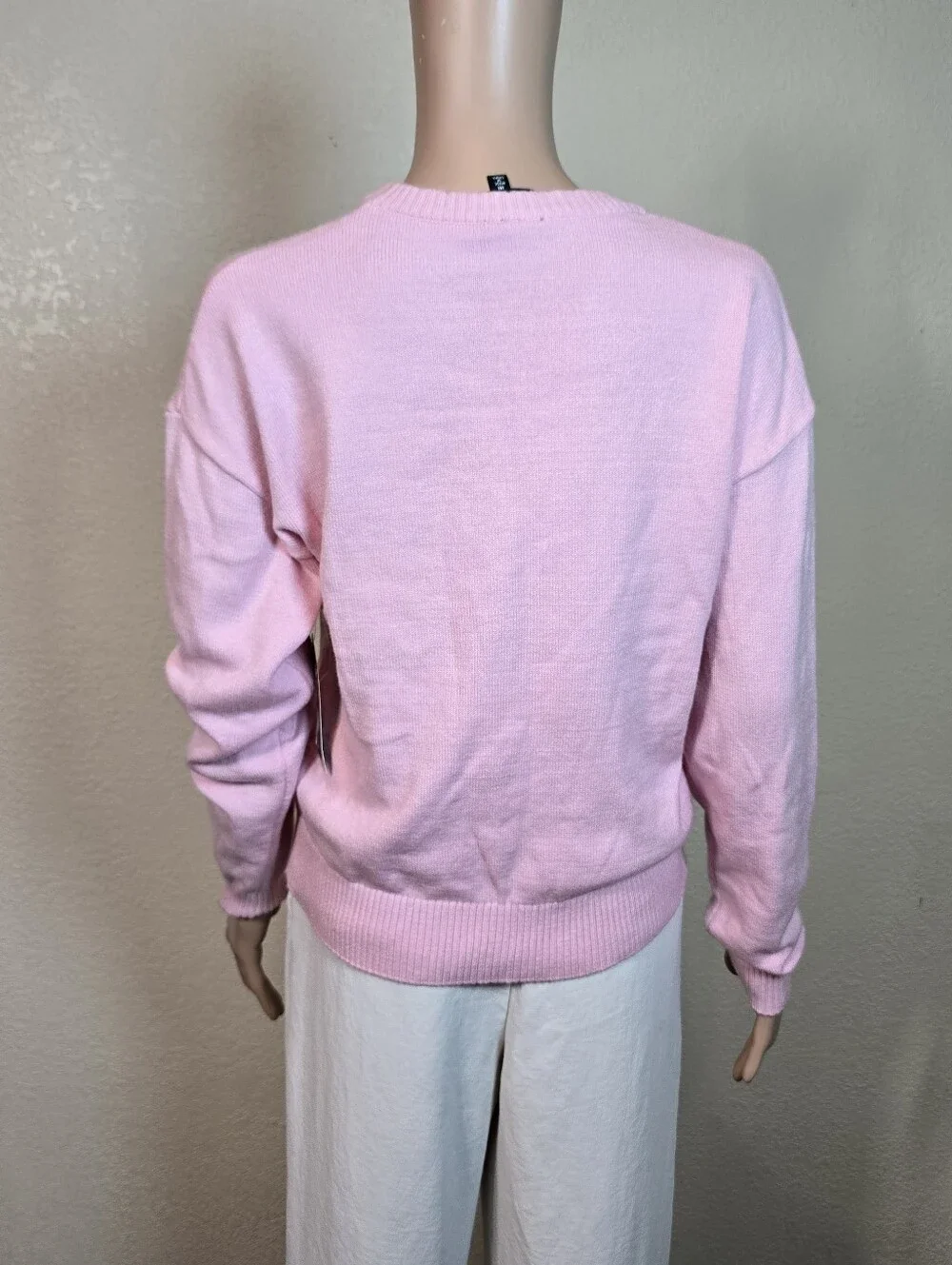 Derek Heart Pink Doodle Poodle Puppy Dog Sweater Size Medium Women’s Crewneck